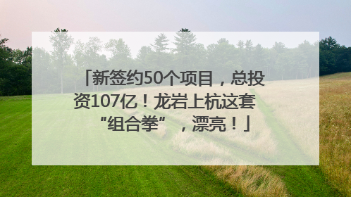 新签约50个项目，总投资107亿！龙岩上杭这套“组合拳”，漂亮！
