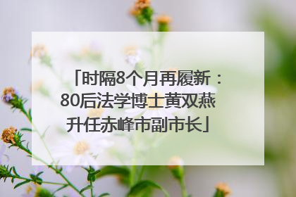 时隔8个月再履新：80后法学博士黄双燕升任赤峰市副市长