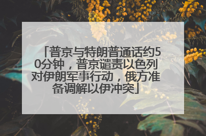 普京与特朗普通话约50分钟，普京谴责以色列对伊朗军事行动，俄方准备调解以伊冲突
