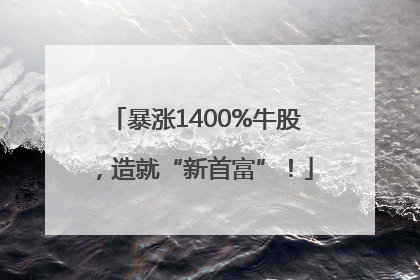 暴涨1400%牛股，造就“新首富”！