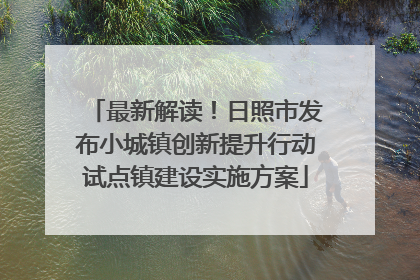最新解读！日照市发布小城镇创新提升行动试点镇建设实施方案