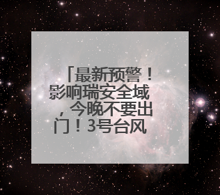 最新预警！影响瑞安全域，今晚不要出门！3号台风也来了……