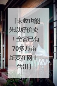 未收也能先以好价卖！全省已有70多万亩新麦在网上售出