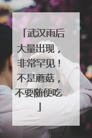 武汉雨后大量出现，非常罕见！不是蘑菇，不要随便吃
