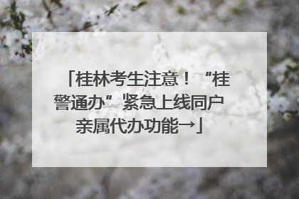 桂林考生注意！“桂警通办”紧急上线同户亲属代办功能→