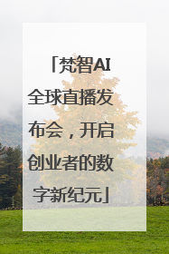梵智AI全球直播发布会，开启创业者的数字新纪元
