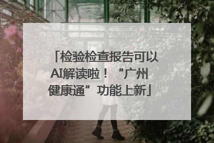 检验检查报告可以AI解读啦！“广州健康通”功能上新