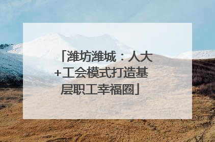 潍坊潍城：人大+工会模式打造基层职工幸福圈
