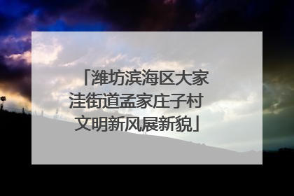 潍坊滨海区大家洼街道孟家庄子村文明新风展新貌