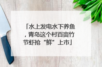 水上发电水下养鱼，青岛这个村百亩竹节虾抢“鲜”上市