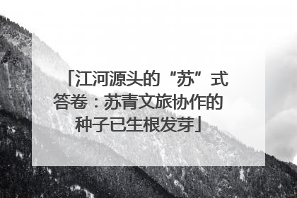 江河源头的“苏”式答卷：苏青文旅协作的种子已生根发芽