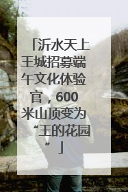 沂水天上王城招募端午文化体验官，600米山顶变为“王的花园”