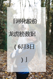 河化股份龙虎榜数据（6月3日）