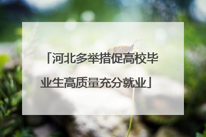 河北多举措促高校毕业生高质量充分就业