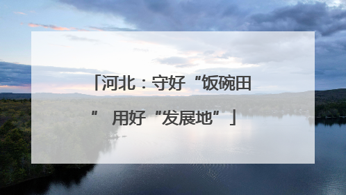 河北：守好“饭碗田” 用好“发展地”