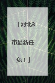 河北3市最新任免！