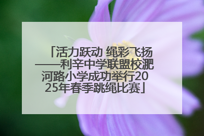 活力跃动 绳彩飞扬——利辛中学联盟校淝河路小学成功举行2025年春季跳绳比赛