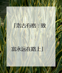 洛古有格：致富永远在路上