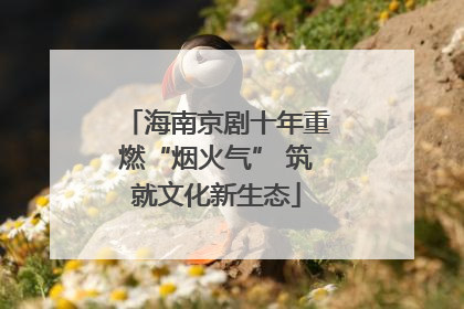 海南京剧十年重燃“烟火气” 筑就文化新生态