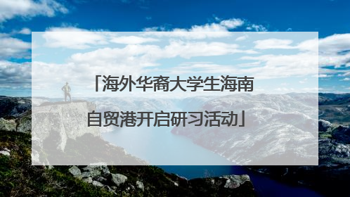 海外华裔大学生海南自贸港开启研习活动