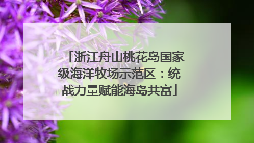 浙江舟山桃花岛国家级海洋牧场示范区：统战力量赋能海岛共富