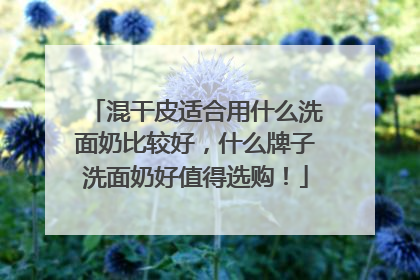 混干皮适合用什么洗面奶比较好，什么牌子洗面奶好值得选购！