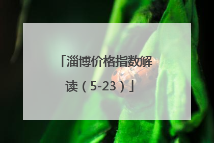 淄博价格指数解读（5-23）