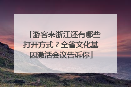 游客来浙江还有哪些打开方式？全省文化基因激活会议告诉你