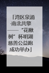 湾区泉涌·南北共擎——“花楸树”杯明湖慈善公益跑成功举办