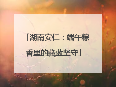 湖南安仁：端午粽香里的藏蓝坚守