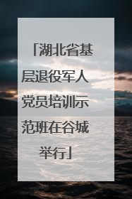 湖北省基层退役军人党员培训示范班在谷城举行