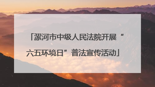 漯河市中级人民法院开展“六五环境日”普法宣传活动