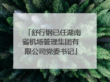 舒行钢已任湖南省机场管理集团有限公司党委书记