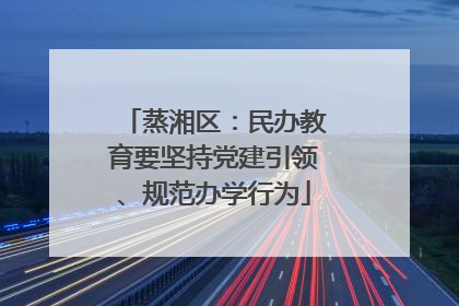蒸湘区：民办教育要坚持党建引领、规范办学行为