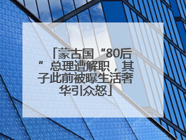 蒙古国“80后”总理遭解职，其子此前被曝生活奢华引众怒