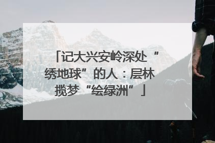 记大兴安岭深处“绣地球”的人：层林揽梦“绘绿洲”