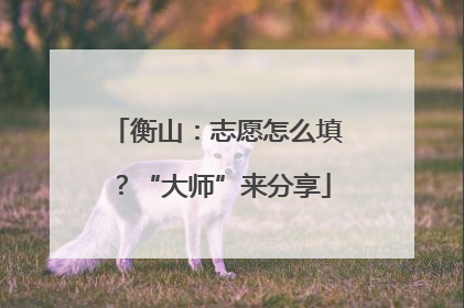 衡山：志愿怎么填？“大师”来分享