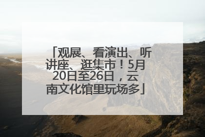 观展、看演出、听讲座、逛集市！5月20日至26日，云南文化馆里玩场多