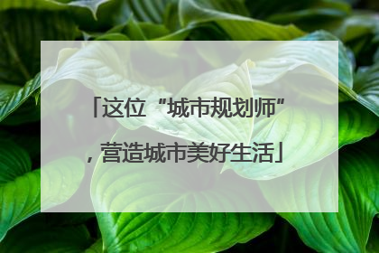 这位“城市规划师”，营造城市美好生活