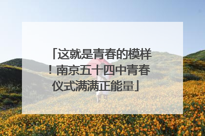 这就是青春的模样！南京五十四中青春仪式满满正能量