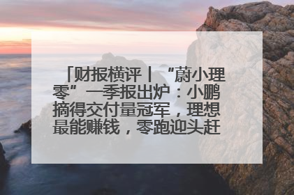 财报横评丨“蔚小理零”一季报出炉：小鹏摘得交付量冠军，理想最能赚钱，零跑迎头赶上，蔚来还在调整