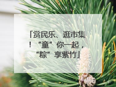 赏民乐、逛市集！“童”你一起，“粽”享紫竹