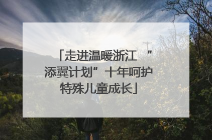 走进温暖浙江 “添翼计划”十年呵护特殊儿童成长