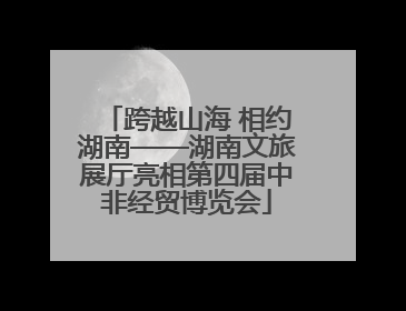跨越山海 相约湖南——湖南文旅展厅亮相第四届中非经贸博览会