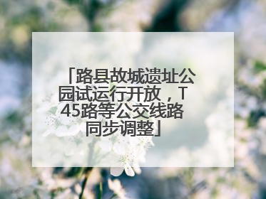 路县故城遗址公园试运行开放，T45路等公交线路同步调整
