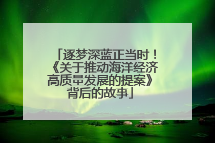 逐梦深蓝正当时！《关于推动海洋经济高质量发展的提案》背后的故事