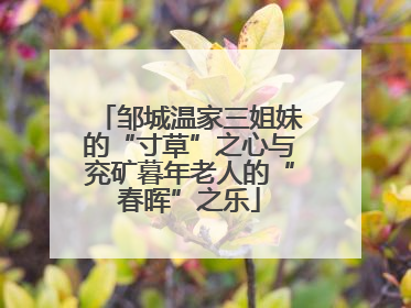 邹城温家三姐妹的“寸草”之心与兖矿暮年老人的“春晖”之乐