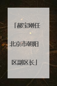 郝宝刚任北京市朝阳区副区长