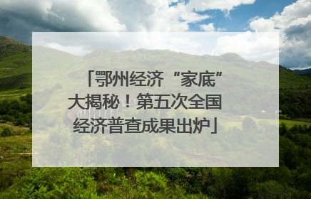 鄂州经济“家底”大揭秘！第五次全国经济普查成果出炉