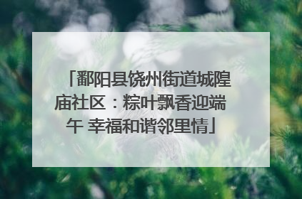 鄱阳县饶州街道城隍庙社区：粽叶飘香迎端午 幸福和谐邻里情